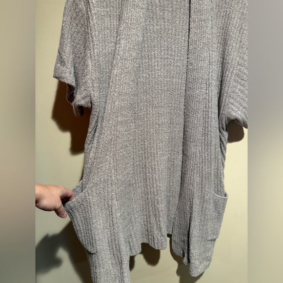 Barefoot Dreams CozyChic Lite QVWCL1010 Open Short Sleeve Cardigan size large - Picture 6 of 9
